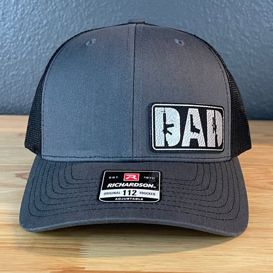 DAD 2A 2nd Amendment Patriotic Leather Patch Hat Blk/Silv Patch Hat