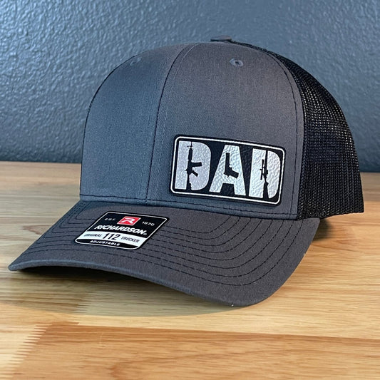 DAD 2A 2nd Amendment Patriotic Leather Patch Hat Blk/Silv Patch Hat