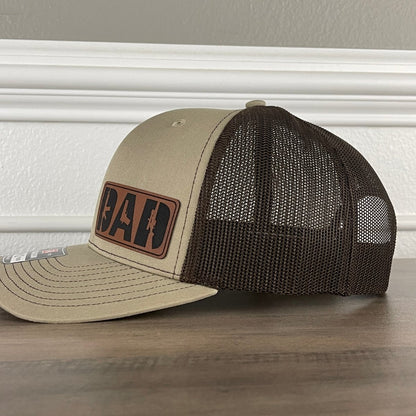 DAD 2A 2nd Amendment Patriotic Leather Patch Hat Khaki/Brown Patch Hat - VividEditions