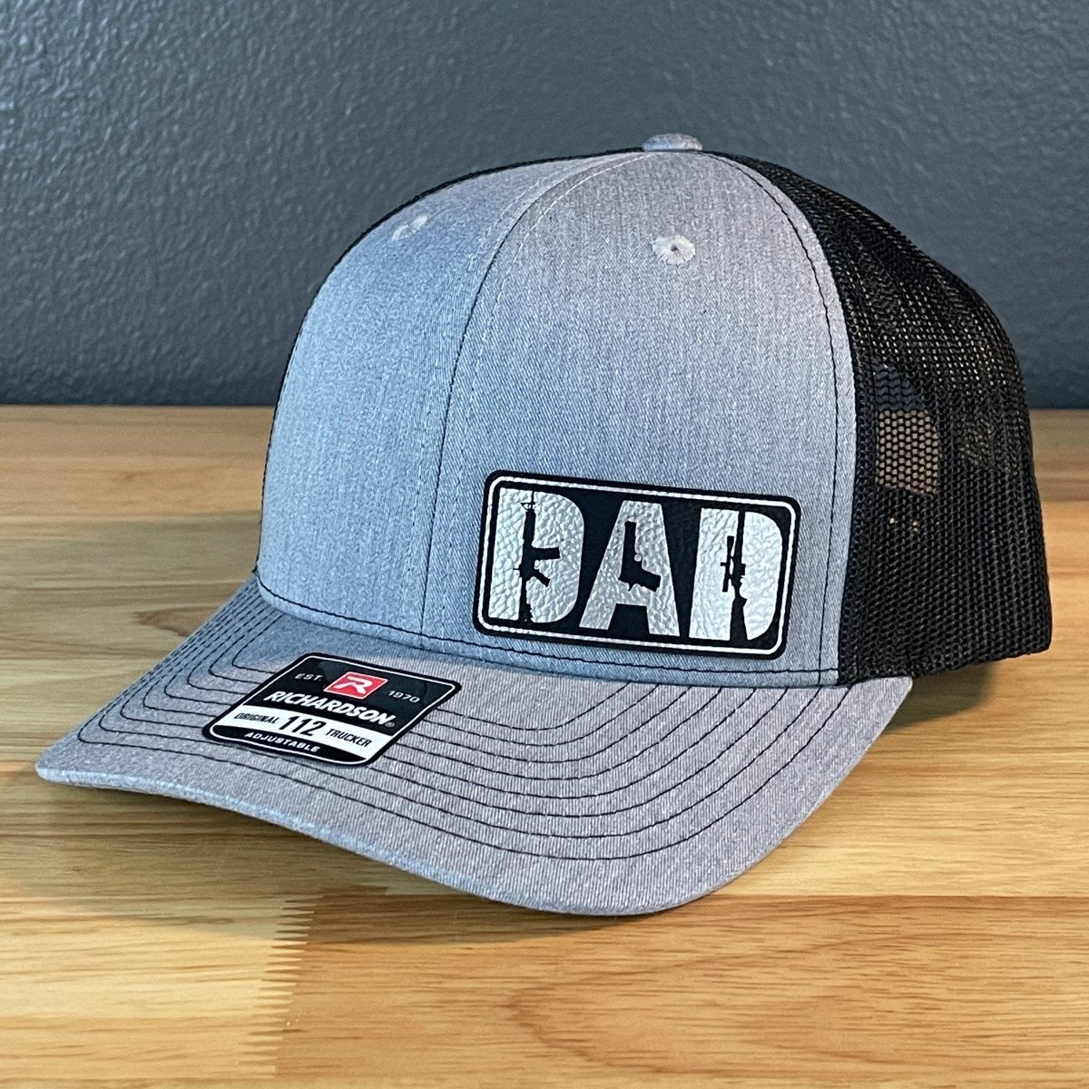 DAD 2A 2nd Amendment Patriotic Side Leather Patch Hat Blk/Silv Patch Hat