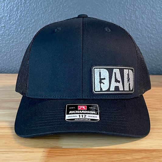 DAD 2A 2nd Amendment Patriotic Side Leather Patch Hat Blk/Silv Patch Hat