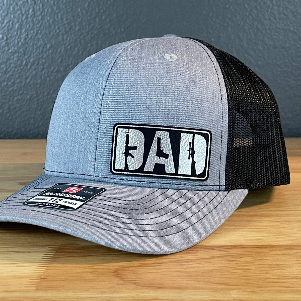 DAD 2A 2nd Amendment Patriotic Side Leather Patch Hat Blk/Silv Patch Hat