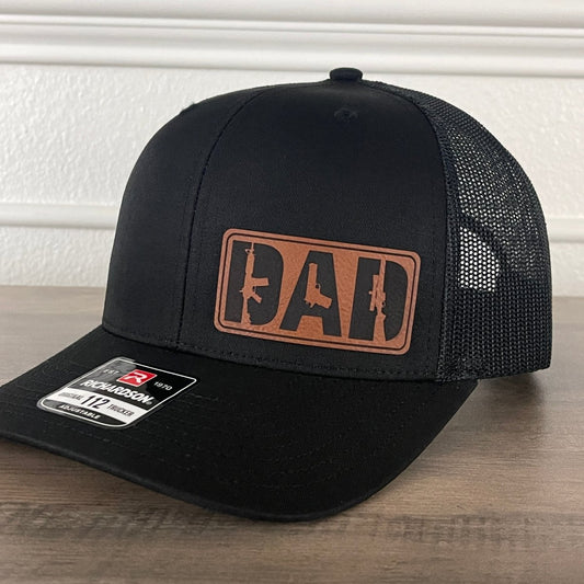 DAD 2A 2nd Amendment Side Leather Patch Hat Black - VividEditions
