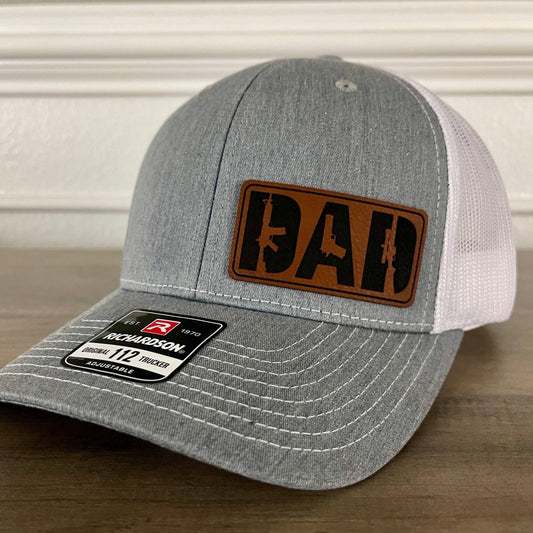 DAD 2A 2nd Amendment Side Leather Patch Hat Grey/White Patch Hat - VividEditions