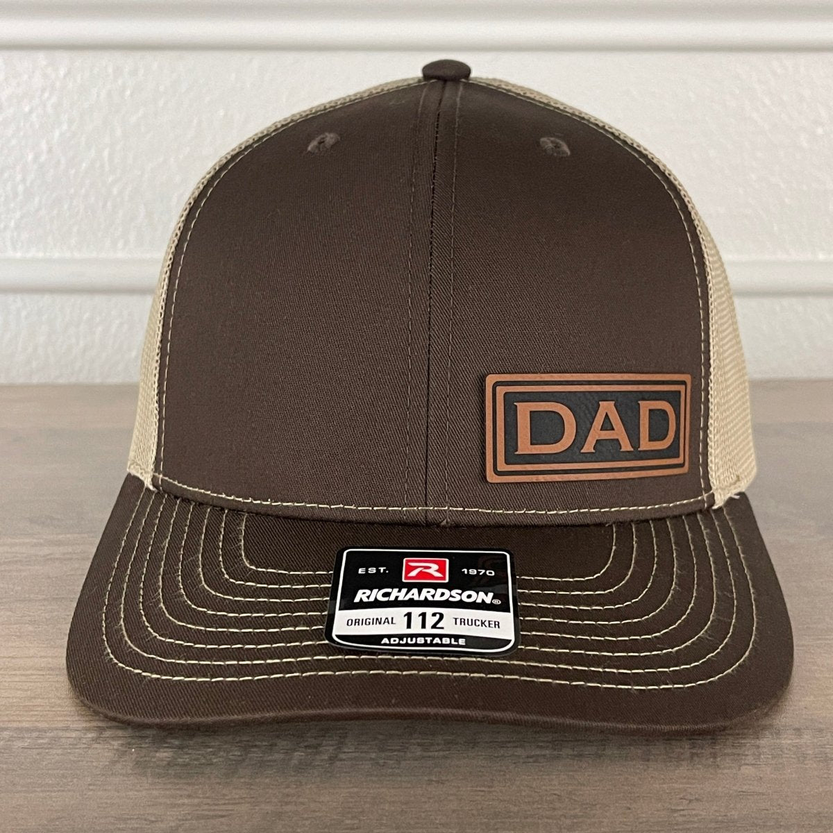 DAD Side Leather Patch Hat Brown Patch Hat - VividEditions
