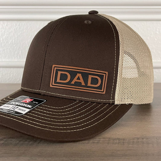 DAD Side Leather Patch Hat Brown Patch Hat - VividEditions