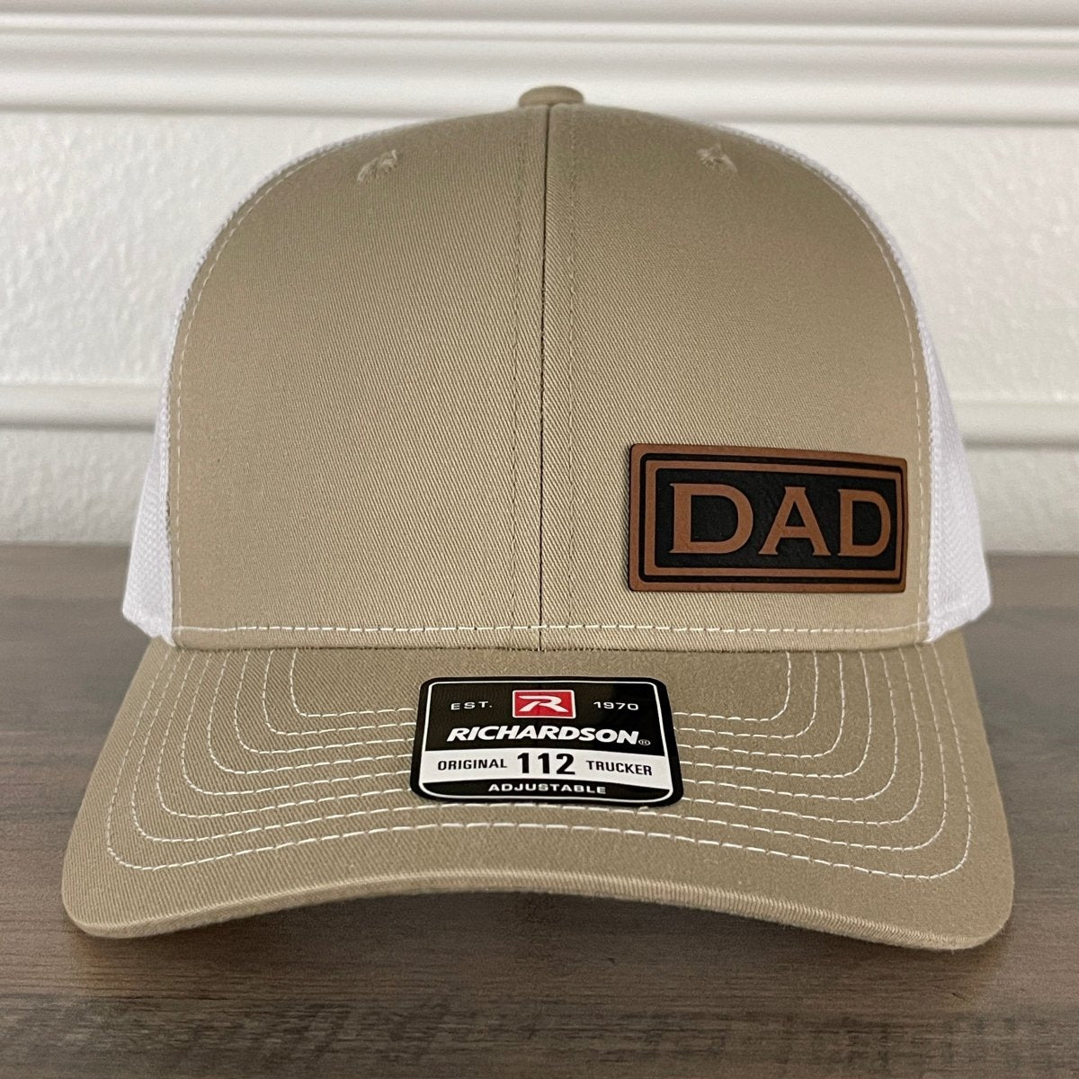 DAD Side Leather Patch Hat Khaki Patch Hat - VividEditions