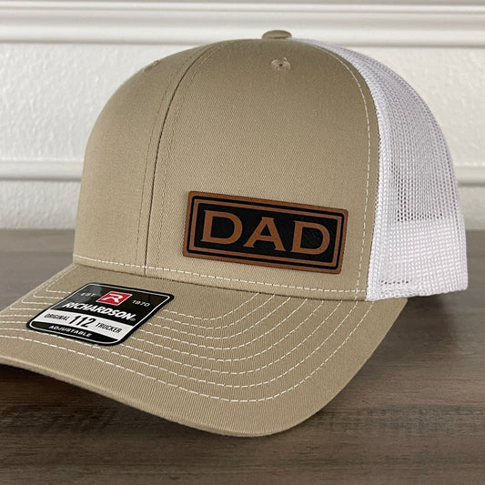 DAD Side Leather Patch Hat Khaki Patch Hat - VividEditions
