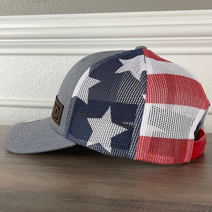 DAD Side Leather Patch Hat Stars & Stripes Patch Hat - VividEditions