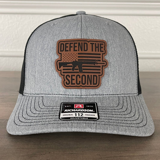 Defend The Second Amendment American Flag 2A Leather Patch Hat - VividEditions
