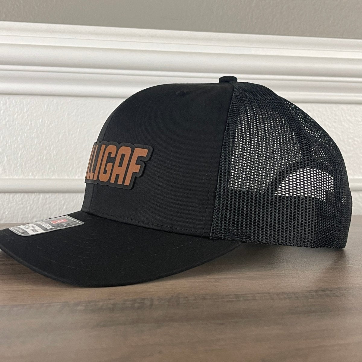 DILLIGAF Do I Look Like I Give A F Leather Patch Hat Black Patch Hat - VividEditions