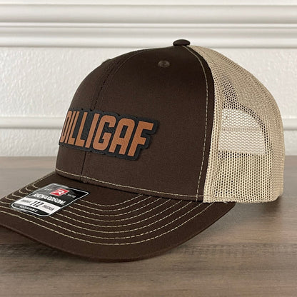 DILLIGAF Do I Look Like I Give A F Leather Patch Hat Brown Patch Hat - VividEditions