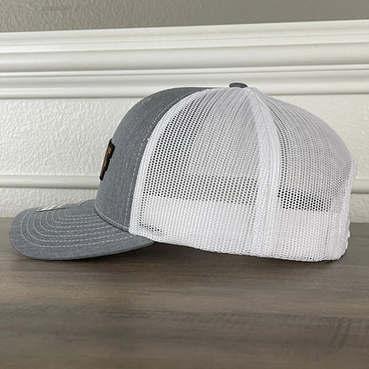 DILLIGAF Do I Look Like I Give A F Leather Patch Hat Grey/White Patch Hat - VividEditions