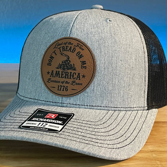 DON'T TREAD ON ME 1776 2ND AMENDMENT 2A Leather Patch Hat Patch Hat - VividEditions