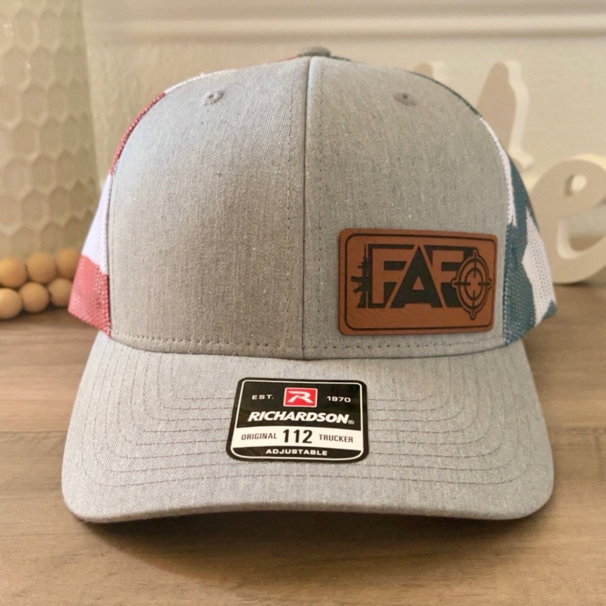 F Around And Find Out FAFO Flag Leather Patch Hat Patch Hat - VividEditions