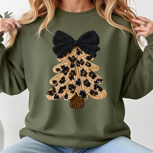 Faux Yarn Women's Gildan Christmas Tree Sweater