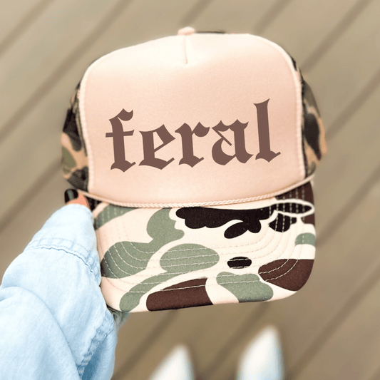 Feral Funny Classic Foam Camo Trucker Hat Trucker Hat