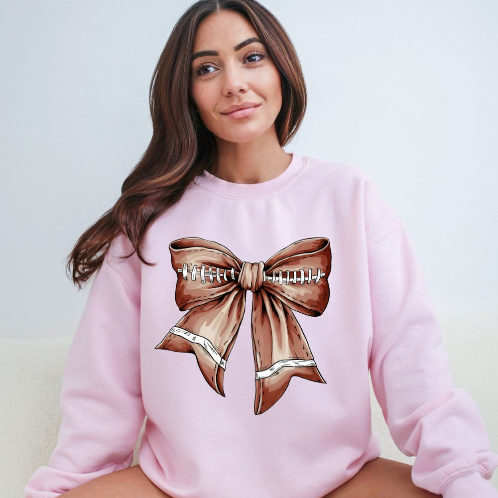 Football Bow Sweatshirt Coquette Sweater Sweater