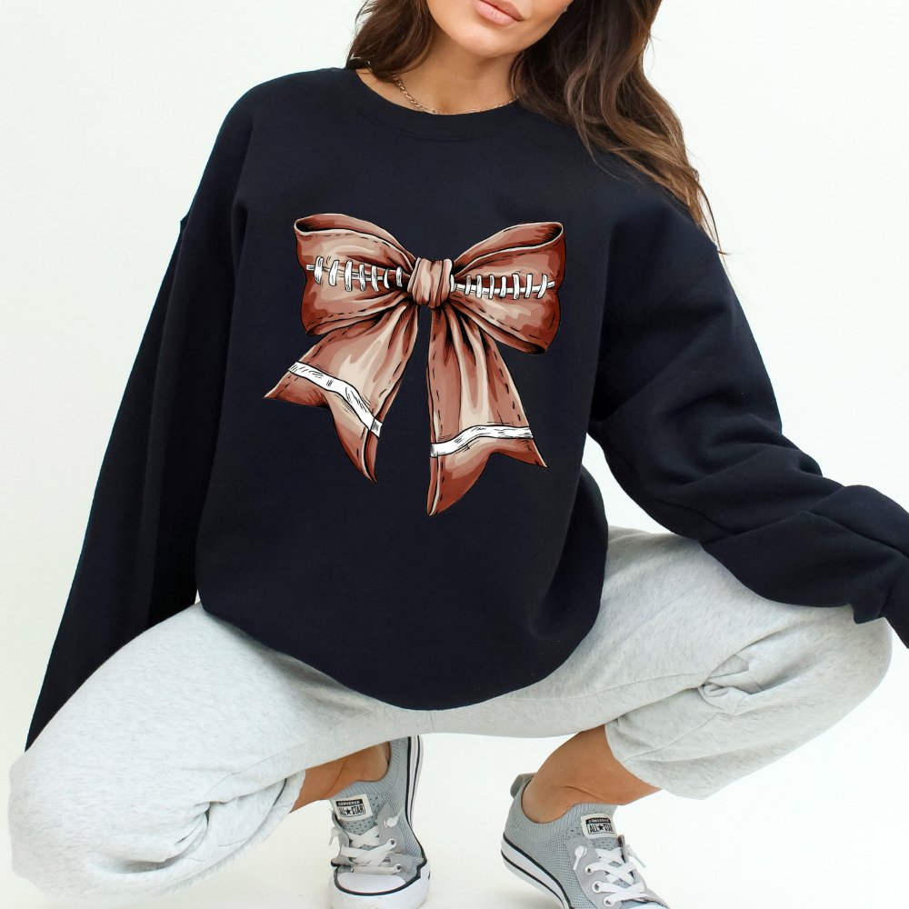 Football Bow Sweatshirt Coquette Sweater Sweater