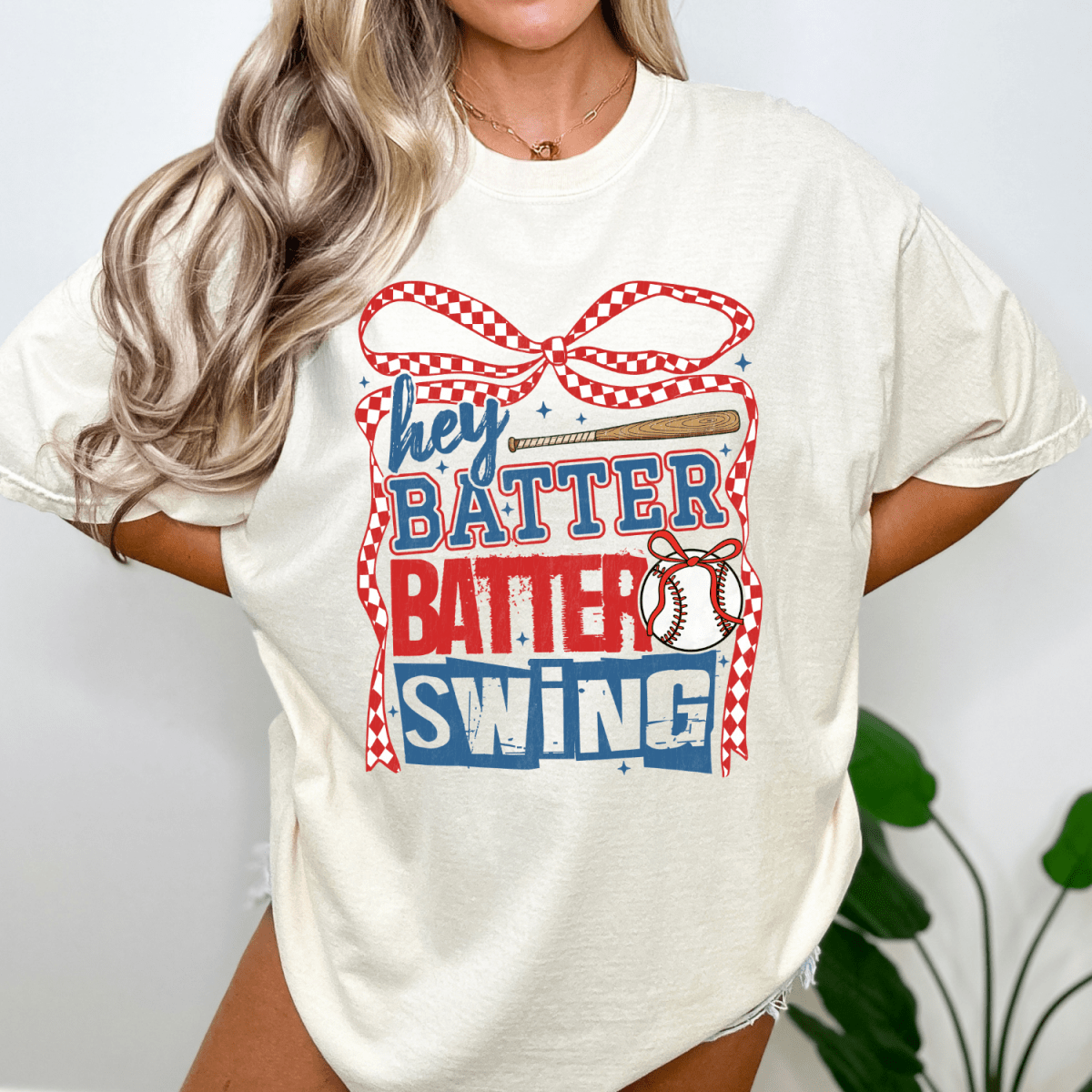 Hey Batter Batter Swing Baseball Mom Game Day T-Shirt T-Shirt