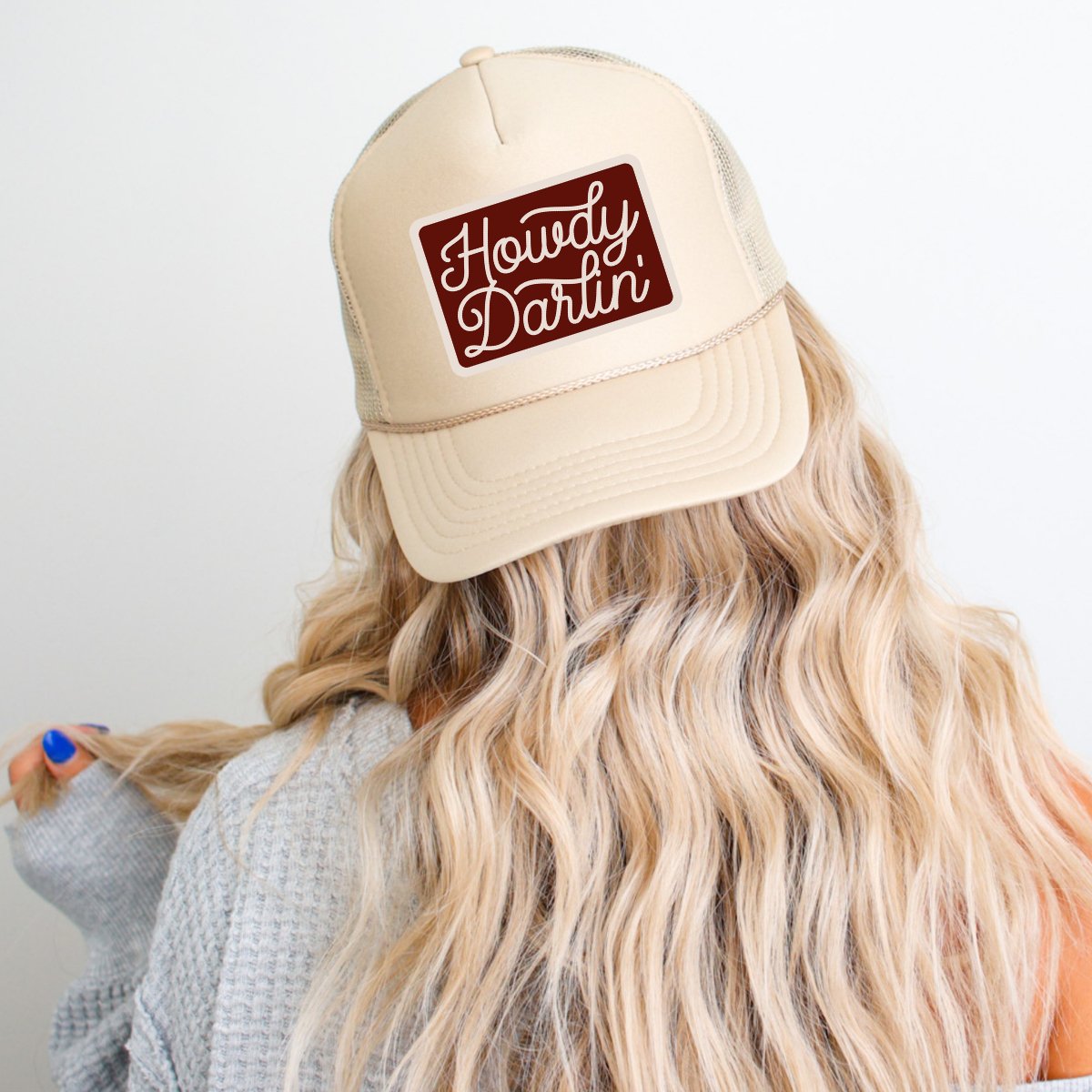 Howdy Darlin' Country Classic Foam Trucker Hat Khaki Trucker Hat