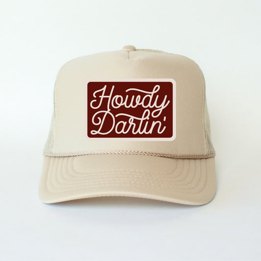 Howdy Darlin' Country Classic Foam Trucker Hat Khaki Trucker Hat