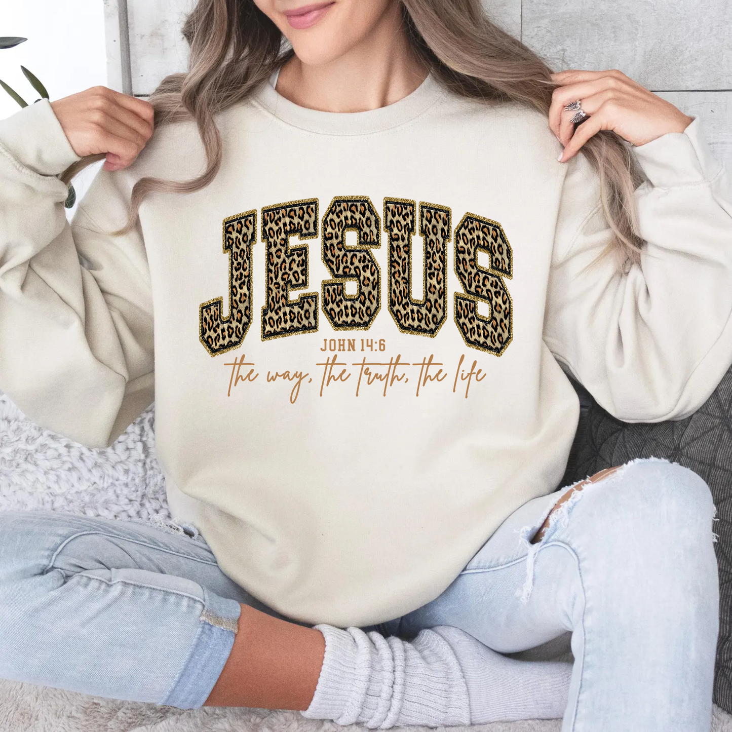 Jesus The Way the Truth The Life Women's Christian Sweater