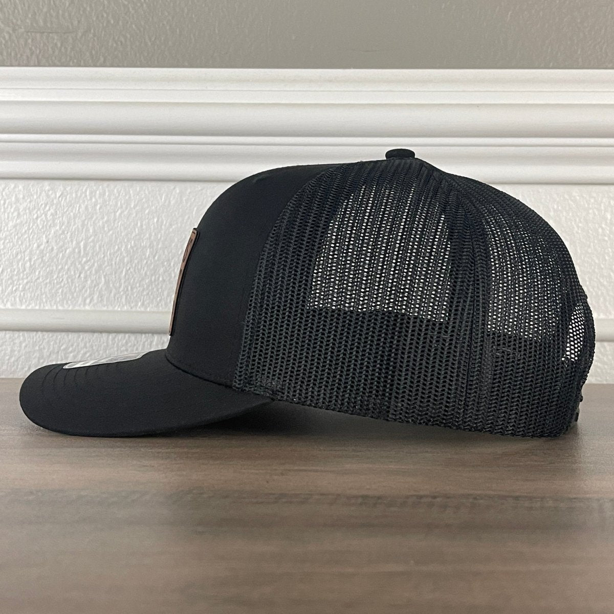 LIONS NOT SHEEP Flag Leather Patch Hat Black Patch Hat - VividEditions