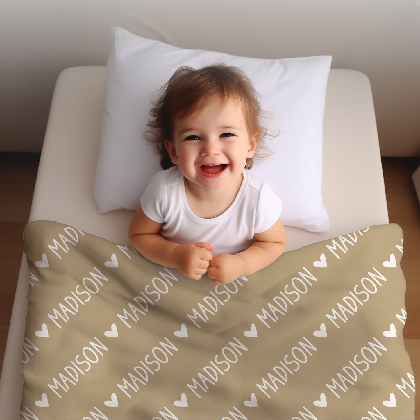 Personalized SnugglePlush™ Fleece Name Blanket - Handwritten Heart Font