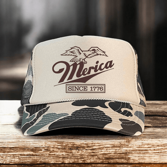 Merica Since 1776 Independence Day Summer Classic Foam Trucker Hat Trucker Hat