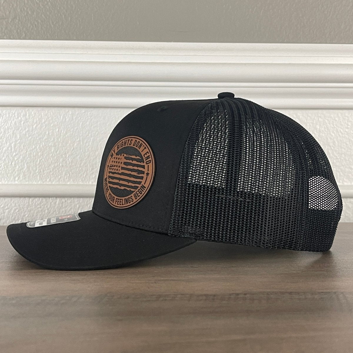 My Rights Don't End Where Your Feelings Begin Side Leather Patch Hat Black Patch Hat - VividEditions