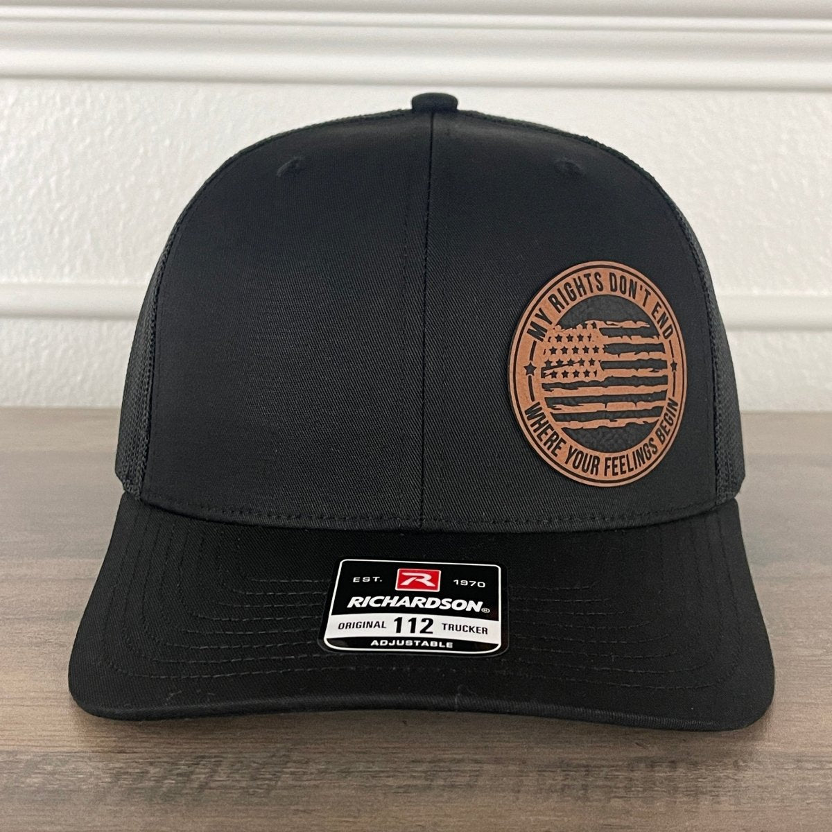 My Rights Don't End Where Your Feelings Begin Side Leather Patch Hat Black Patch Hat - VividEditions