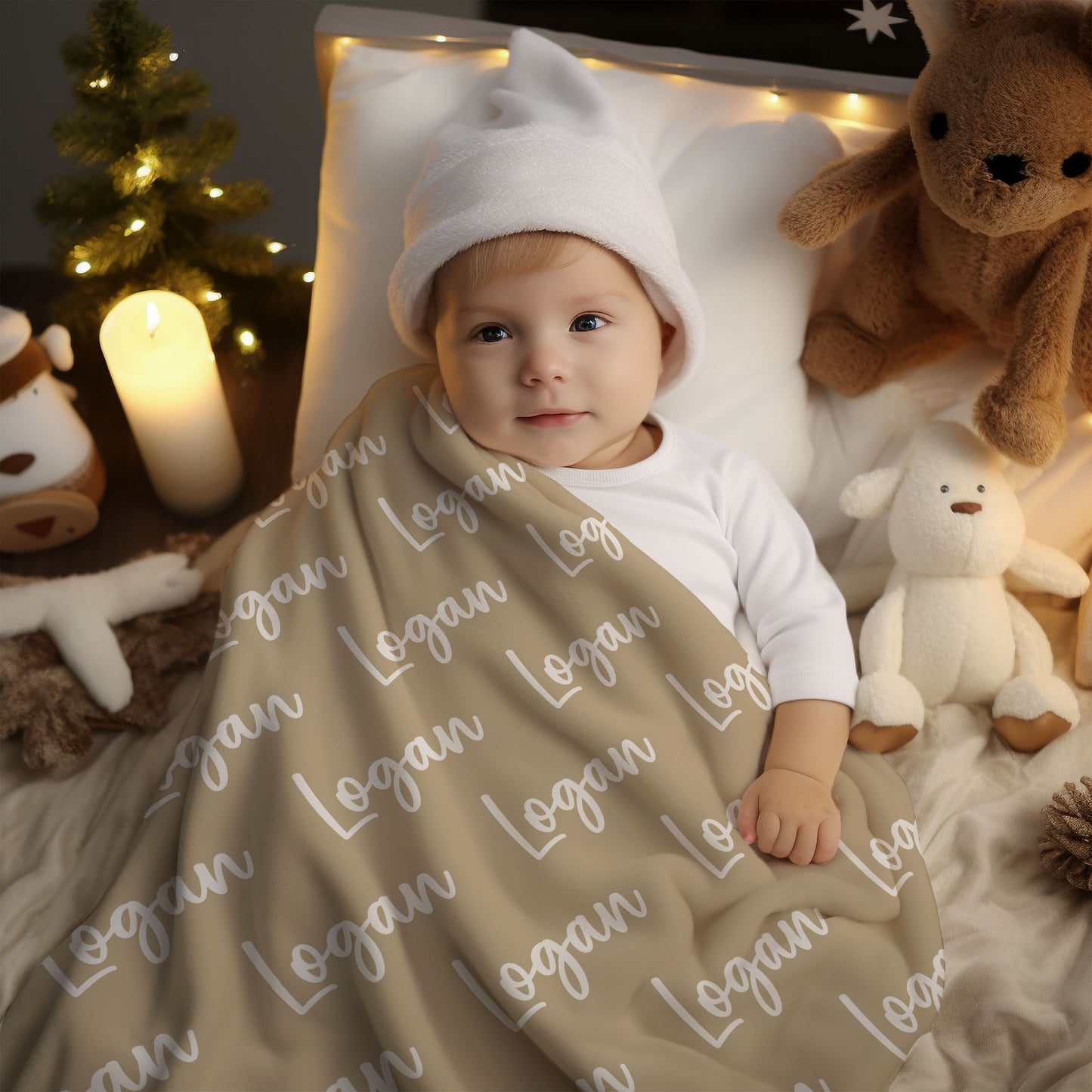 Personalized SnugglePlush™ Fleece Name Blanket - Brush Script