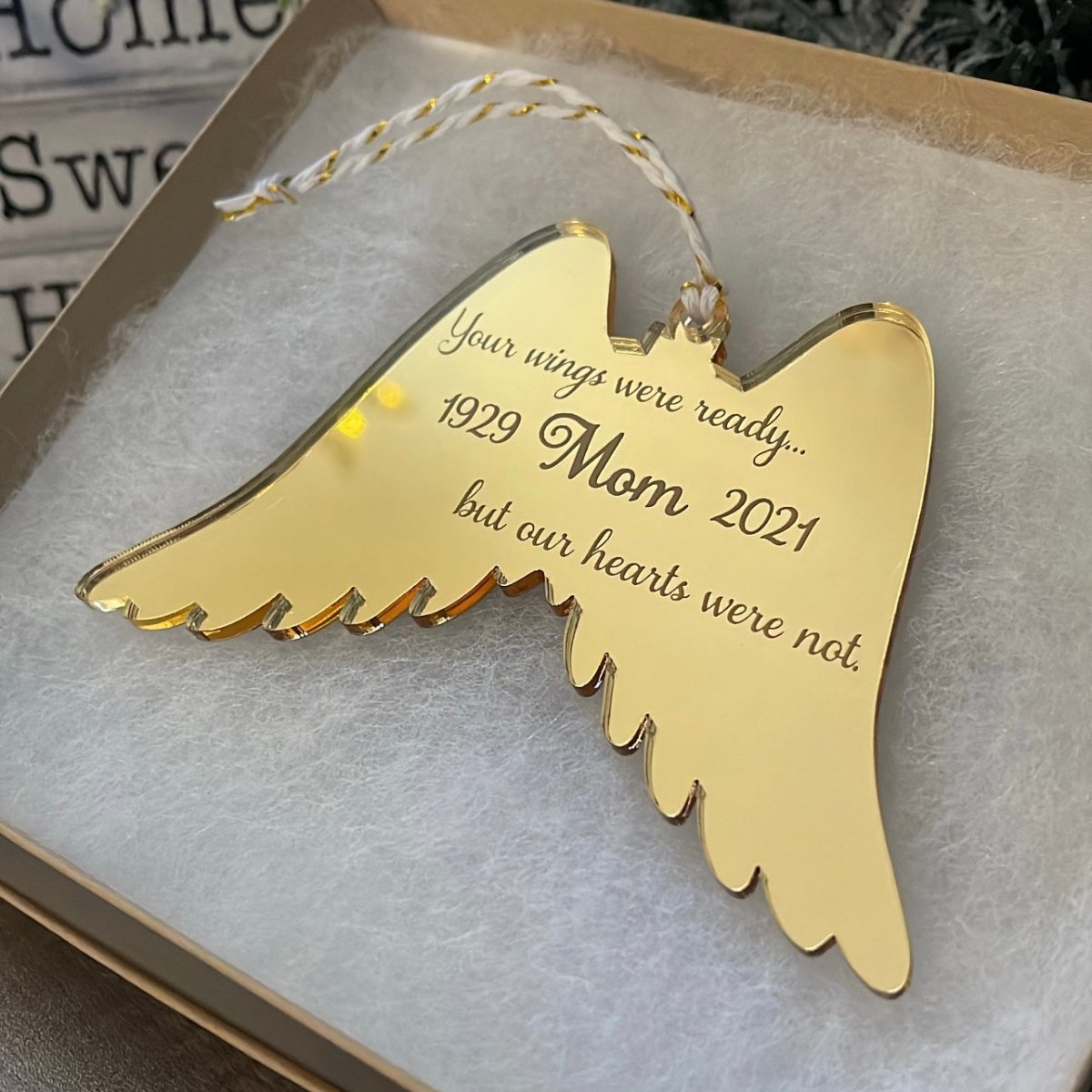 Personalized Angel Wings Remembrance Christmas Ornament Ornament - VividEditions