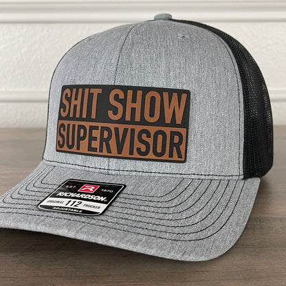 Sh*t Show Supervisor Leather Patch Hat Patch Hat - VividEditions