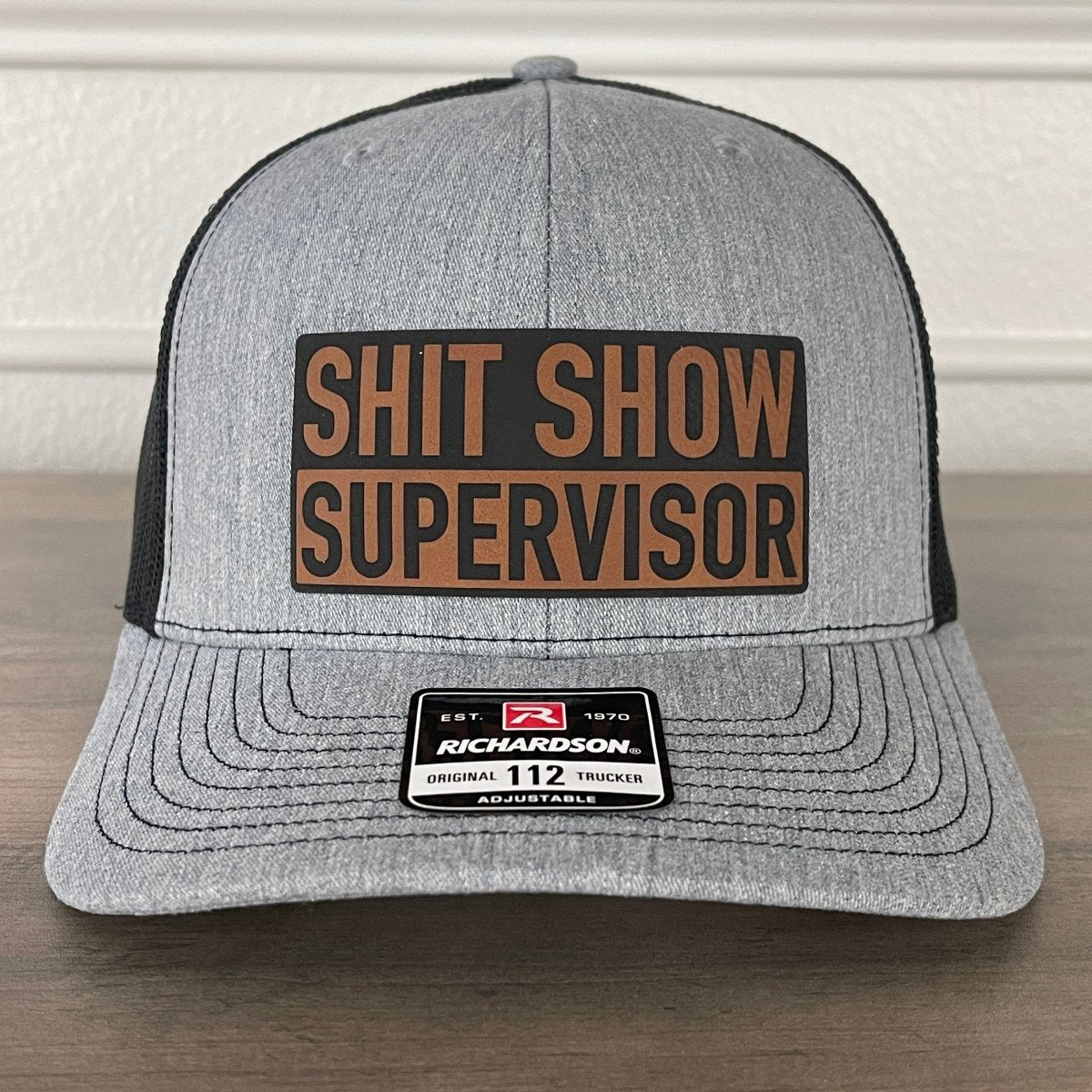 Sh*t Show Supervisor Leather Patch Hat Patch Hat - VividEditions