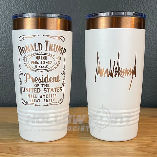 Signature Edition: Trump 45 - 47 Tumbler Collector's Mug 20oz Rose Gold Laser Engraved Tumblers