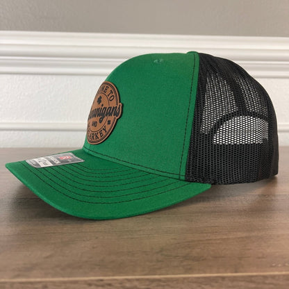 St. Patrick's Day Prone To Shenanigans And Malarkey Green Leather Patch Hat Patch Hat - VividEditions