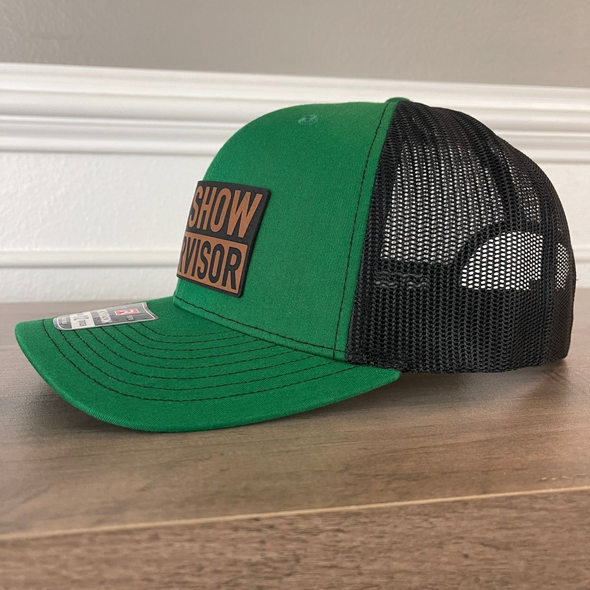 St. Patrick's Day Sh*t Show Supervisor Green Leather Patch Hat Patch Hat - VividEditions
