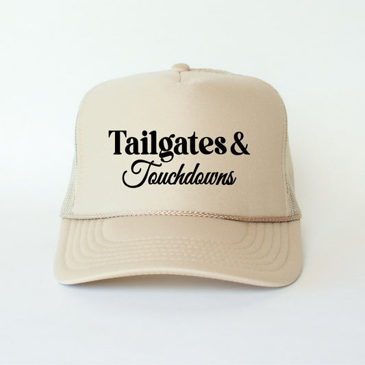 Tailgates & Touchdowns Football Classic Foam Trucker Hat Khaki Trucker Hat