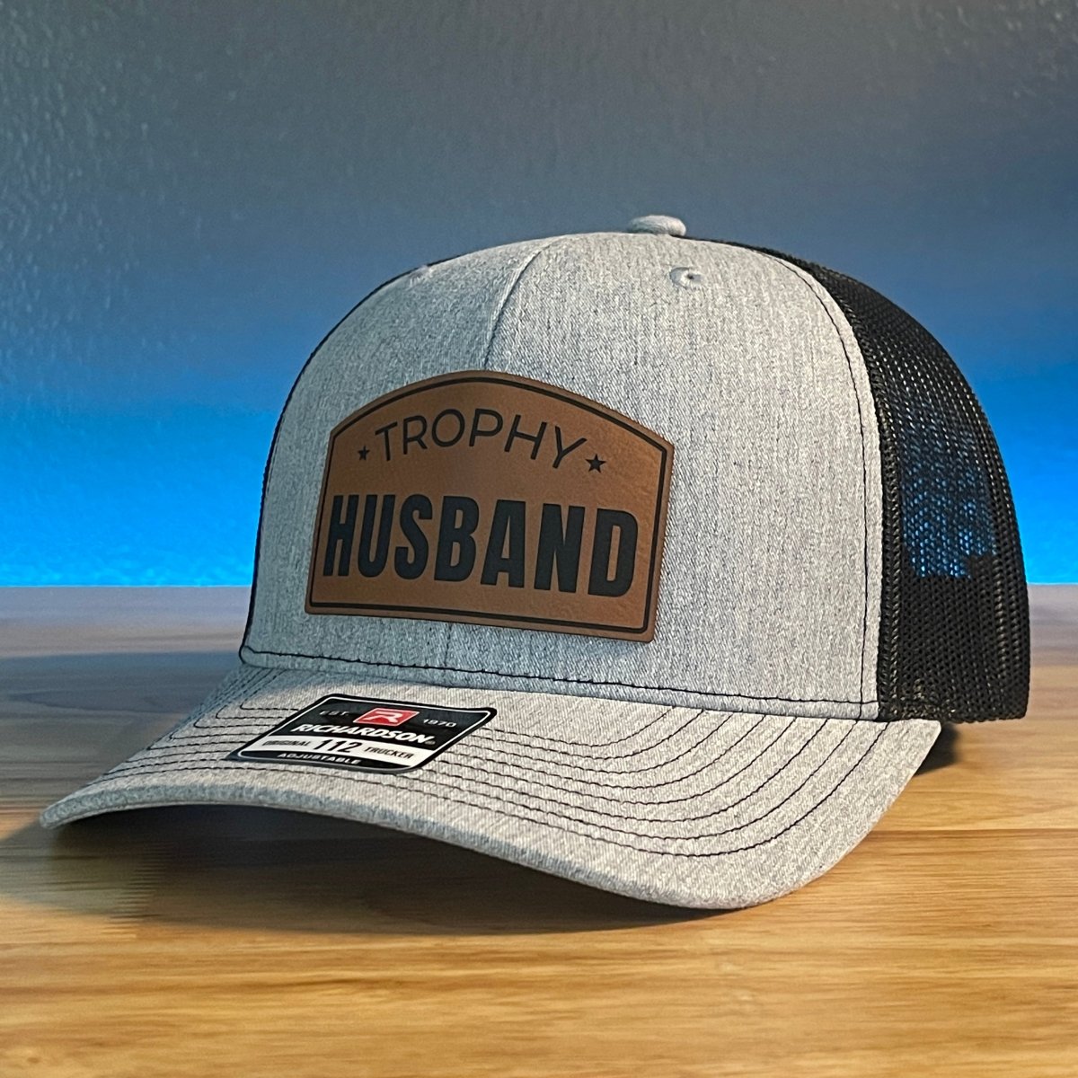 TROPHY HUSBAND Funny Leather Patch Hat Patch Hat - VividEditions