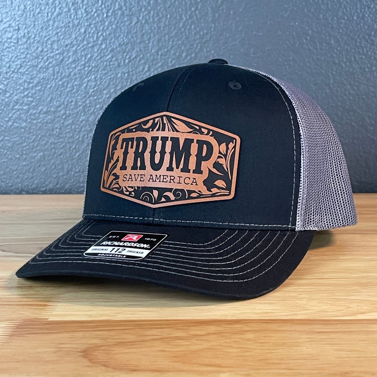 Trump Save America Snap Back Trucker Hat Leather Patch Patch Hat