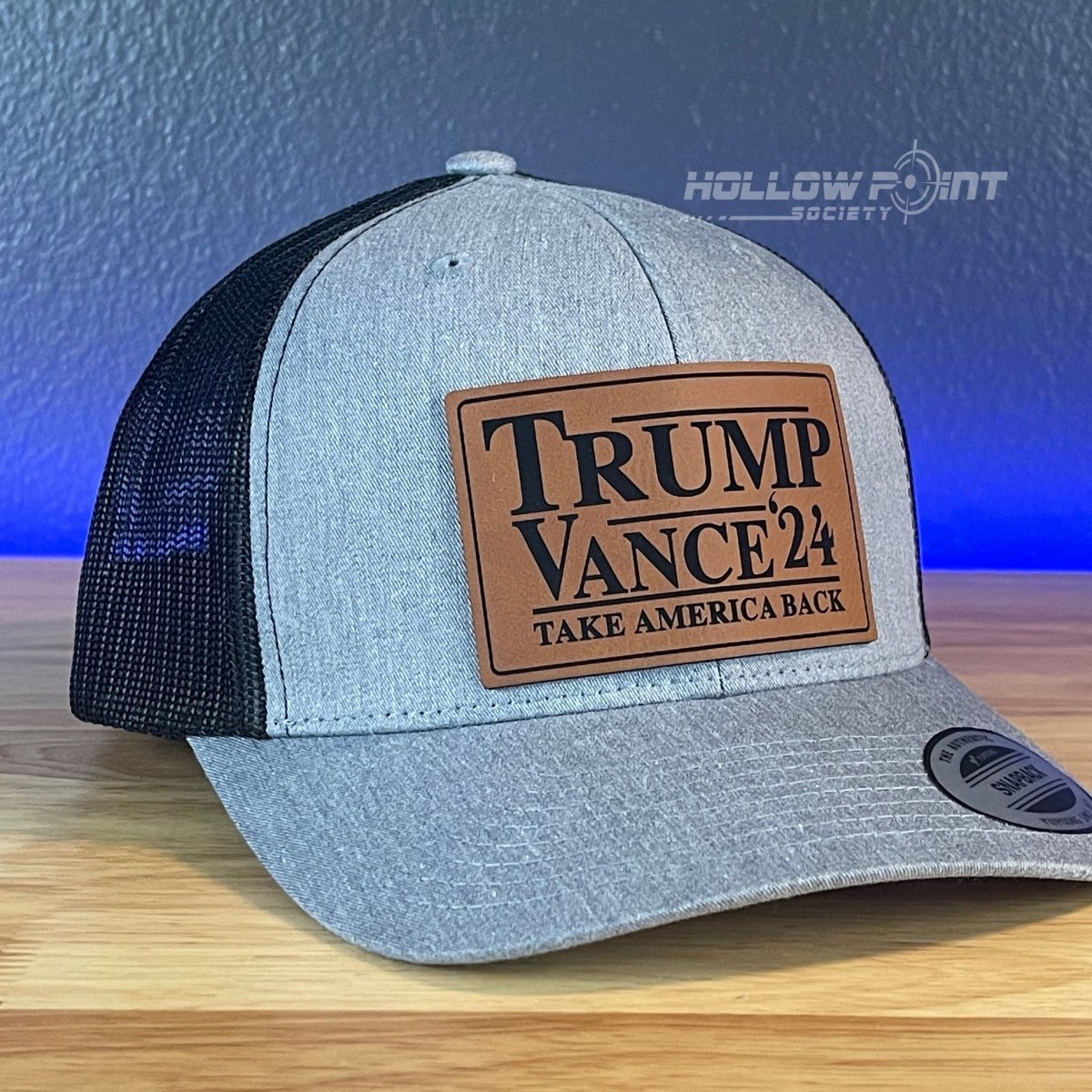 TRUMP VANCE 2024 Take America Back SnapBack Trucker Rawhide Leather Patch Hat Patch Hat