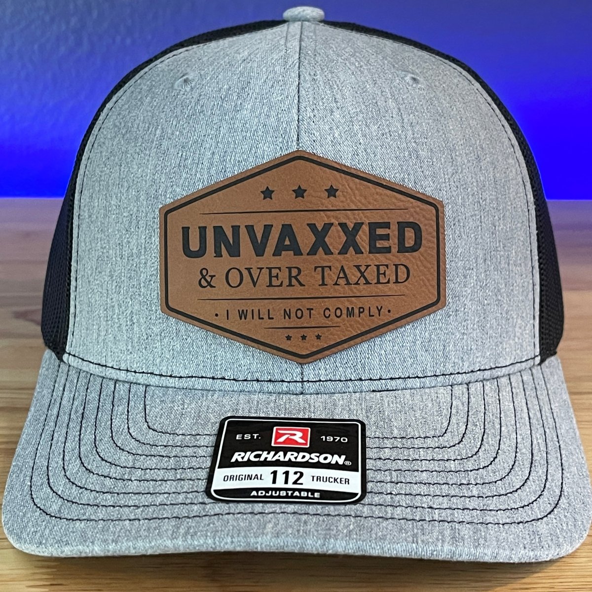 UNVAXXED & OVER TAXED Leather Patch Hat Patch Hat
