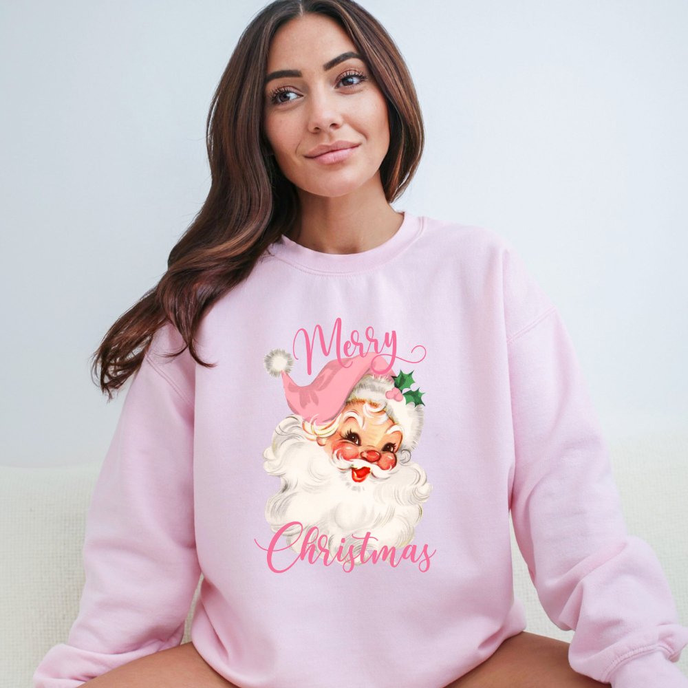 Vintage Santa Sweatshirt Merry Christmas Sweater Sweater