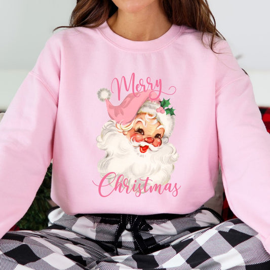 Vintage Santa Sweatshirt Merry Christmas Sweater Sweater
