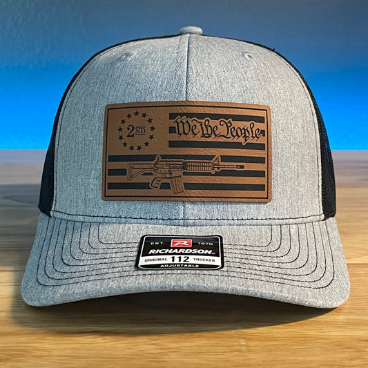 WE THE PEOPLE 2ND AMENDMENT FLAG 2A Leather Patch Hat Patch Hat - VividEditions