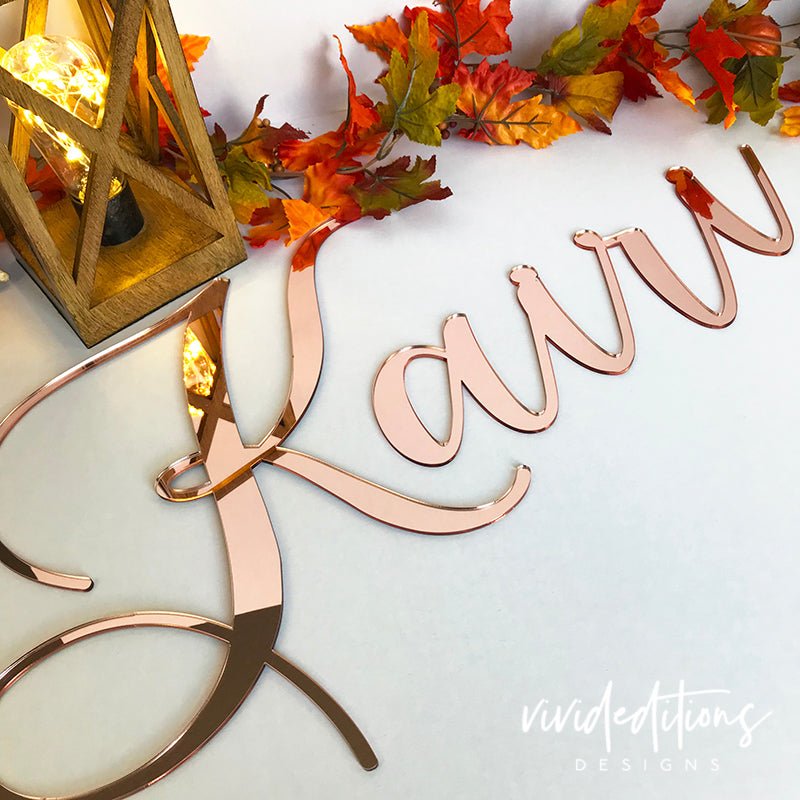 18” Small Personalized Name Sign, Acrylic Name Sign - VividEditions
