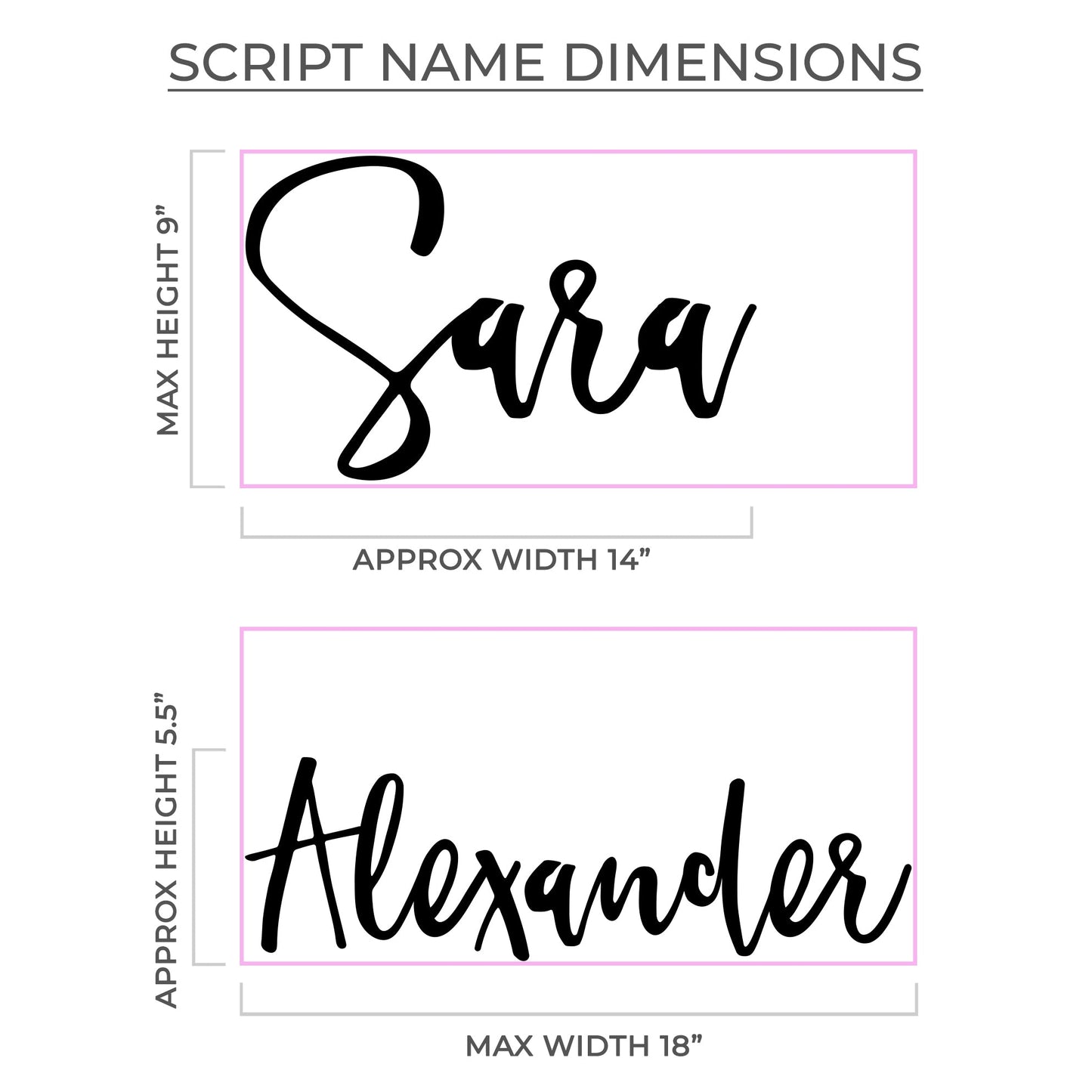 18” Small Personalized Name Sign, Acrylic Name Sign - VividEditions