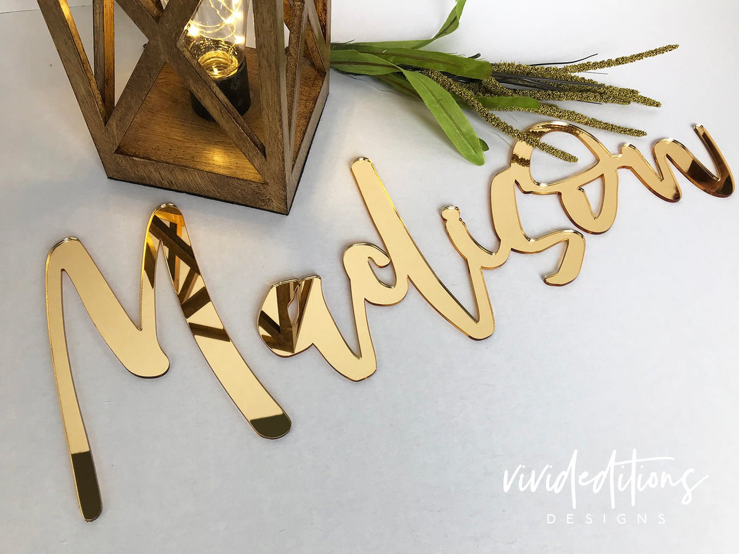 18” Small Personalized Name Sign, Acrylic Name Sign - VividEditions